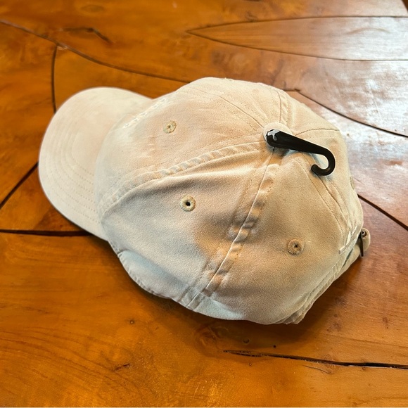 NEW Adidas Trefoil Logo Hat Acid Wash Spellout Strapback Tan Beige Adult - Picture 4 of 8